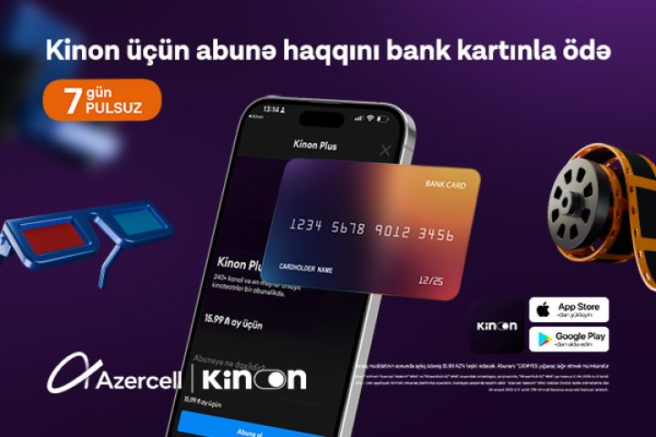 “Kinon” abunəliyini bank kartı ilə ödəmək mümkündür